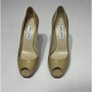 Jimmy Choo Leather Peep-toe Pumps - Size R (37 1/2) / L (38)*
